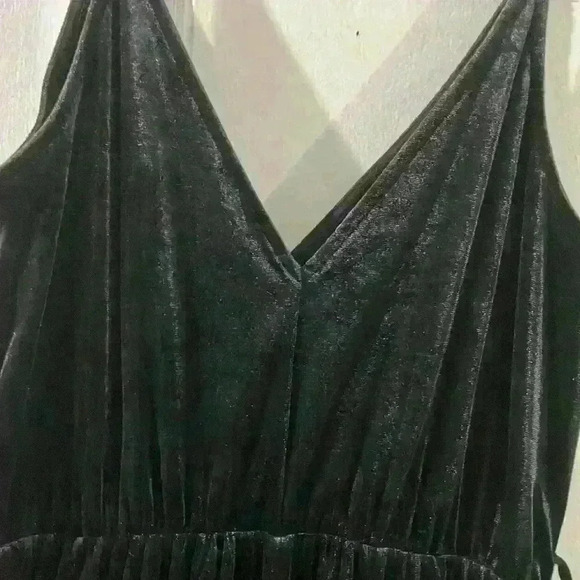 NWT H&M Velvet Wide Leg Romper Black Size 8 - Picture 7 of 8